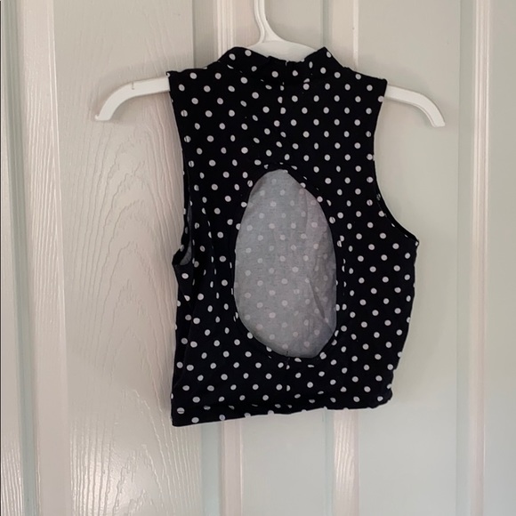 NWT black and white polka dot cropped tank - Picture 3 of 3